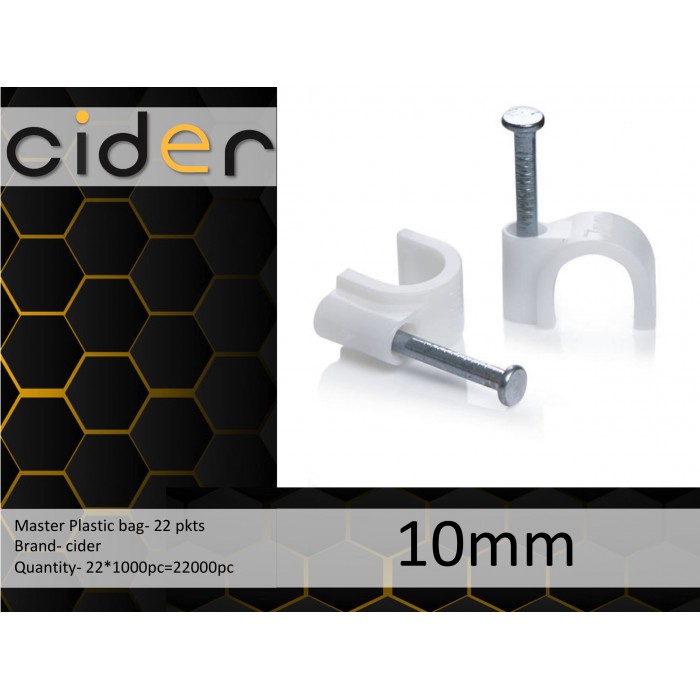 10mm Cider Cable Clip 1000pc