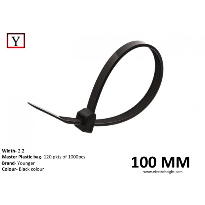 100mm*2.2mm Black Cable Tie Younger 1000pcs
