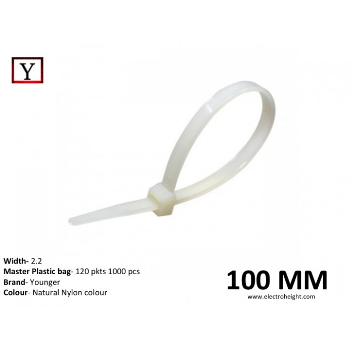 100mm*2.2mm White Cable Tie Younger 1000pcs