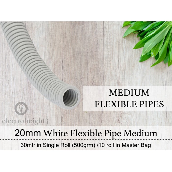 20mm Flexible Pipe White Medium 500 grm