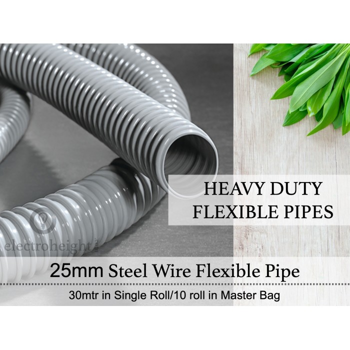 25mm Steel Wire Flexible Pipe Grey