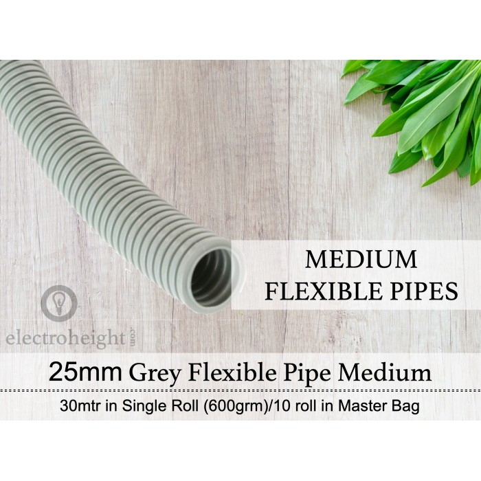25mm Flexible Pipe Grey Medium 600 grm