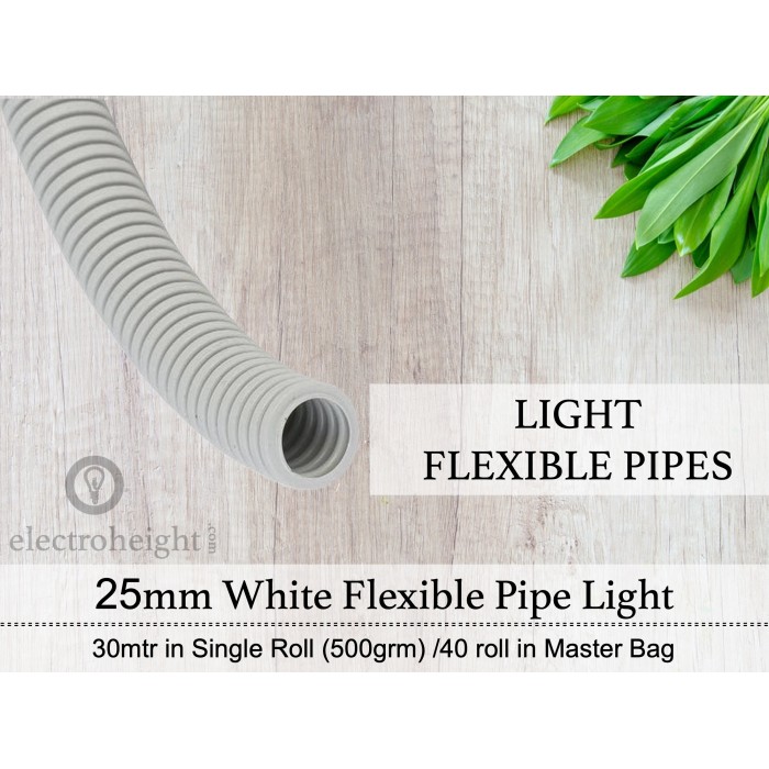 25mm Flexible Pipe White Medium 750 grm