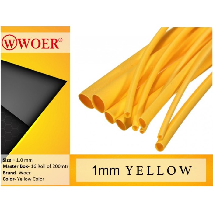 1mm Heat Shrinkable Sleeves Yellow