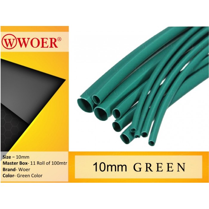 10mm Heat Shrinkable Sleeves Green