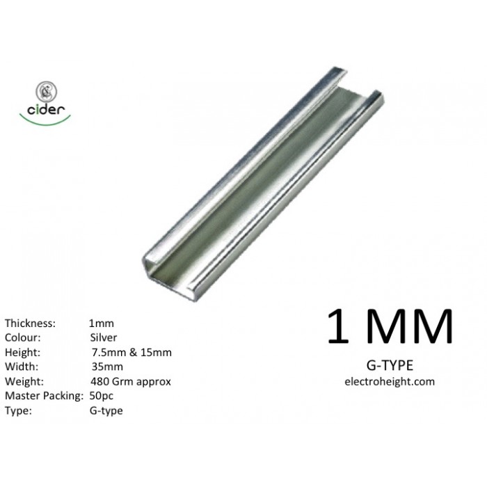 1 mm mcb channel silver Gtype