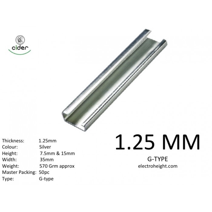 1.25 mm mcb channel silver G-type