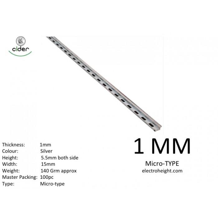 1 mm mcb channel silver Micro