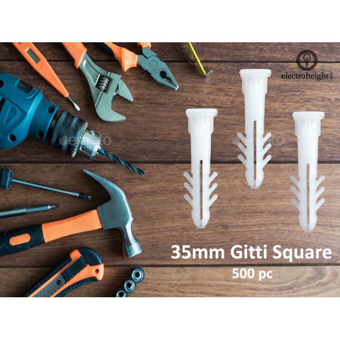 35mm Square Gitti Roll Plug Plain 400pc