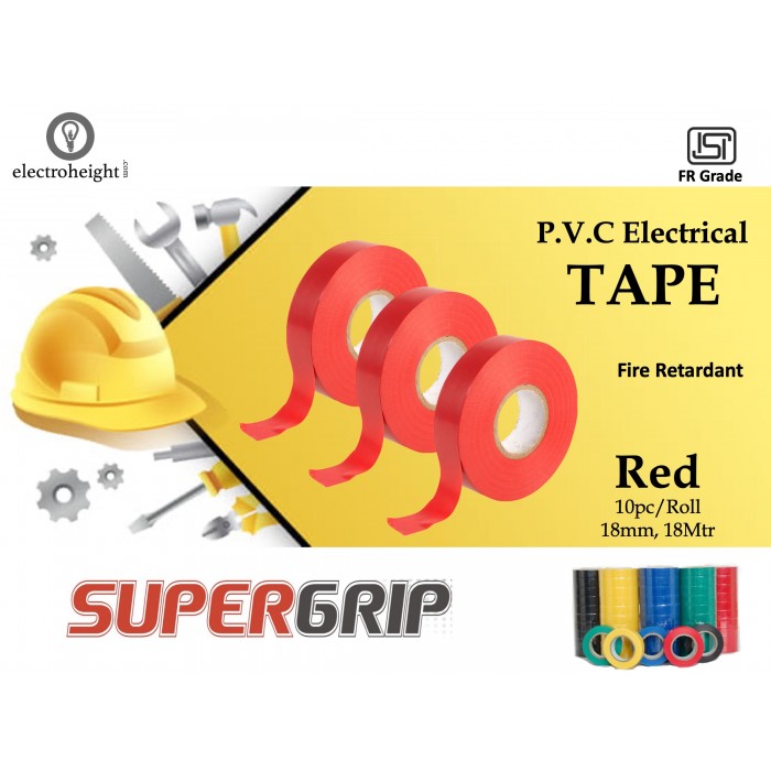 Supergrip 12mm 7Mtr Tape Red Industrial