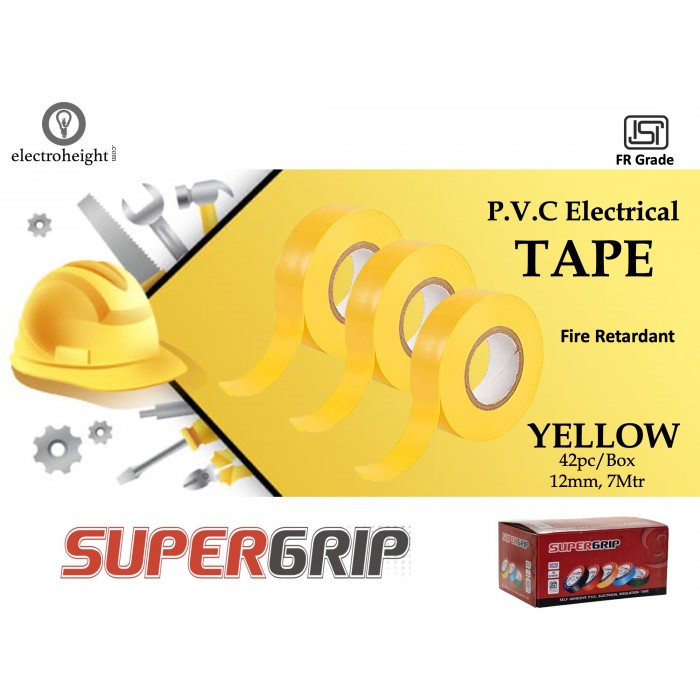 Supergrip 12mm 7Mtr Tape Yellow